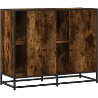 vidaXL Dressoir 92x35x76 cm bewerkt hout gerookt eikenkleurig