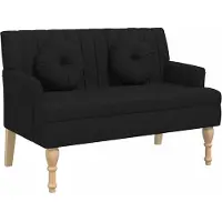 vidaXL Bankje met kussens 113x64,5x75,5 cm stof zwart