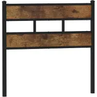 vidaXL Vervangend hoofdbord 107 cm ijzer en bewerkt hout gerookt eikenkleurig