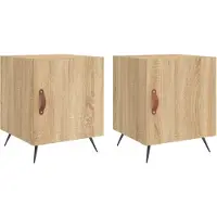 vidaXL Nachtkastjes 2 st 40x40x50 cm bewerkt hout sonoma eikenkleurig