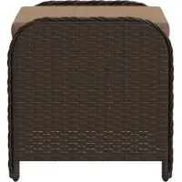 vidaXL Tuinkruk met kussen 58x46x46 cm poly rattan bruin
