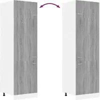 vidaXL Ombouwkast voor koelkast Lyon 60x57x207 cm bewerkt hout grijs sonoma eikenkleur