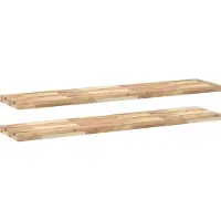vidaXL Wandschappen 2 st zwevend 140x30x4 cm onbehandeld acaciahout
