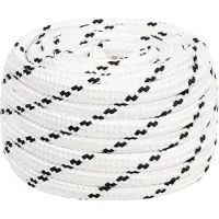 vidaXL Boottouw gevlochten 20 mmx100 m polyester wit
