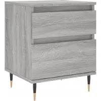 vidaXL Nachtkastje 40x35x50 cm bewerkt hout grijs sonoma eikenkleurig