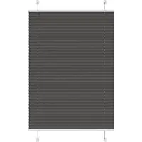 vidaXL Plissé rolgordijn 95x150 cm stofbreedte 94,4 cm polyester zwart