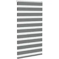 vidaXL Zebra rolgordijn 70x100 cm stofbreedte 65,9 cm donkergrijs