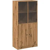 vidaXL Hoge kast met deuren 68x37x142 cm bewerkt hout artisanaal eiken