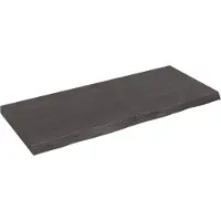 vidaXL - Wastafelblad - 140x60x(2-6) - cm - behandeld - massief - hout - donkerbruin