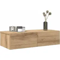vidaXL Wandschap met lades 60x26,5x15 cm bewerkt hout artisanaal eiken