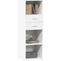 vidaXL Hoge kast, wit, 40x42,5x124 cm, van houtvezel