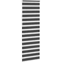 vidaXL Dubbele rolgordijn, zwart, 80x230 cm, stofbreedte 75,9 cm, polyester
