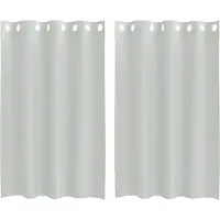 vidaXL Gordijnen voile met doorvoertules 2 st 140x175 cm lichtgrijs
