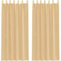 vidaXL Gordijnen met lussen 2 st 140x225 cm zand