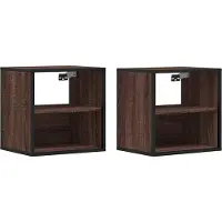 vidaXL Nachtkastjes 2st wandgemonteerd 40x31x39,5cm bruin eikenkleurig