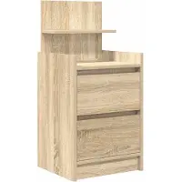 vidaXL Nachtkastje met 2 lades 38x34x80 cm sonoma eikenkleurig