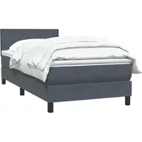 vidaXL Boxspring met matras fluweel donkergrijs 80x210 cm
