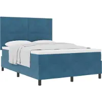 vidaXL Boxspring bed met hoofdeinde Donkerblauw 160 x 200 cm Fluweel