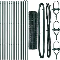 vidaXL Euro-hek met grondbevestiging 25 x 1,2 m PVC-Coated Staal Groen