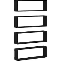 vidaXL Wandplanken Muurmontage 4 st Zwart Eiken 80 x 15 x 26 cm