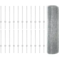 vidaXL gelast draadhek met palen 50 x 0,5 m Gegalvaniseerd staal Mesh