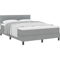 vidaXL Boxspring bed met hoofdeinde Lichtgrijs 140 x 200 cm Stof