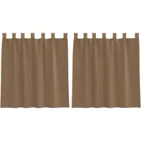 vidaXL Gordijnen voile met lussen 2 st 140x140 cm lichtbruin