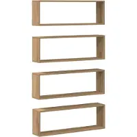 vidaXL Wandplanken Muurmontage 4 st Ambachtelijk Eiken 80 x 15 x 26 cm