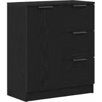 vidaXL Dressoir Zwart Eiken 60 x 30 x 70 cm Bewerkt hout