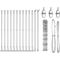 vidaXL Gelast Draadhek met Betonnen Basis 25 x 1 m Zilverkleurig Mesh