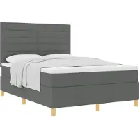 vidaXL Boxspring bed met matras Donkergrijs 160 x 200 cm Stof