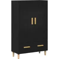 vidaXL Highboard Zwart Eiken 70 x 31 x 115 cm Bewerkt hout