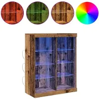 vidaXL LED Dressoir Oud hout 81 x 37 x 100 cm Bewerkt hout