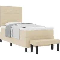 vidaXL Boxspring bed met hoofdeinde Crème 80 x 200 cm Stof