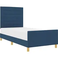 vidaXL Bedframe met hoofdeinde Blauw 90 x 200 cm Stof