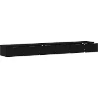 vidaXL Wandkast Muurmontage 2 st Zwart Eiken 102 x 30 x 20 cm