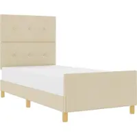 vidaXL Bedframe met hoofdeinde Crème 80 x 200 cm Stof