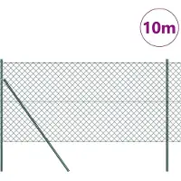 vidaXL Buitenkettinghek Grondbevestiging 10 x 1,2 m PVC-Coated Staal