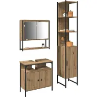 vidaXL Badkamermeubel Set 3 st Artisan Eiken 33 x 33 x 185,5 cm