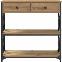 vidaXL Console Tafel artisanaal eikenkleurig 75 x 28 x 75 cm