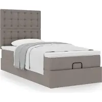 vidaXL Ottoman bed met matras 80x200cm stof taupe
