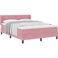 vidaXL Boxspringbed met hoofdeinde, roze, 200 x 140 cm, fluweel