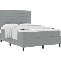 vidaXL Boxspringbed met matras, lichtgrijs, 140 x 200 cm, gestoffeerd