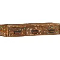 vidaXL Tv-meubel wandmontage 100x30x19 cm massief gerecycled hout