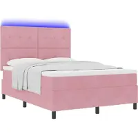 vidaXL LED Box Spring Bed met hoofdeinde Roze 160 x 200 cm Fluweel