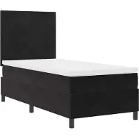 vidaXL LED Box Spring Bed met hoofdeinde Zwart 100 x 200 cm Fluweel