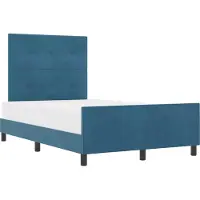 vidaXL Boxspring bed met hoofdeinde Donkerblauw 120 x 200 cm Fluweel