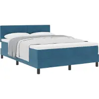 vidaXL Boxspring bed met hoofdeinde Donkerblauw 140 x 200 cm Fluweel