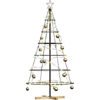 vidaXL Kerst Cone Boom met standaard Zwart 154 cm Staal