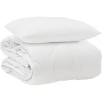 vidaXL All-Season Deken met kussen 2 st Wit Microvezel